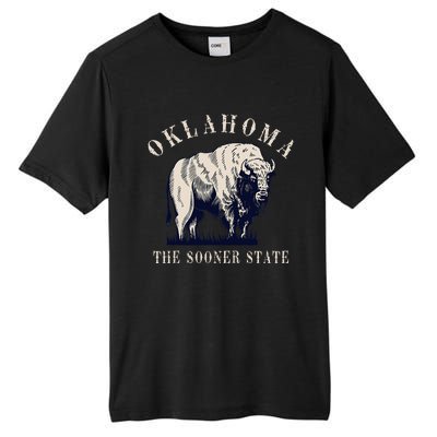 Oklahoma The Sooner State American Bison Buffalo Tall Fusion ChromaSoft Performance T-Shirt