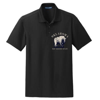 Oklahoma The Sooner State American Bison Buffalo Dry Zone Grid Polo