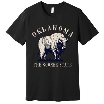 Oklahoma The Sooner State American Bison Buffalo Premium T-Shirt