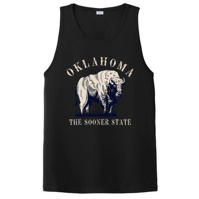 Oklahoma The Sooner State American Bison Buffalo PosiCharge Competitor Tank