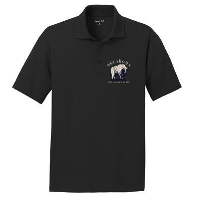 Oklahoma The Sooner State American Bison Buffalo PosiCharge RacerMesh Polo