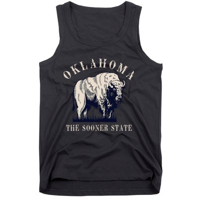 Oklahoma The Sooner State American Bison Buffalo Tank Top