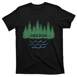 Oregon Trees Silhouette Nature Outdoorsy T-Shirt