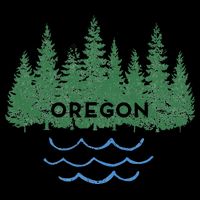 Oregon Trees Silhouette Nature Outdoorsy Drawstring Bag