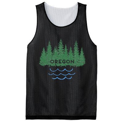Oregon Trees Silhouette Nature Outdoorsy Mesh Reversible Basketball Jersey Tank
