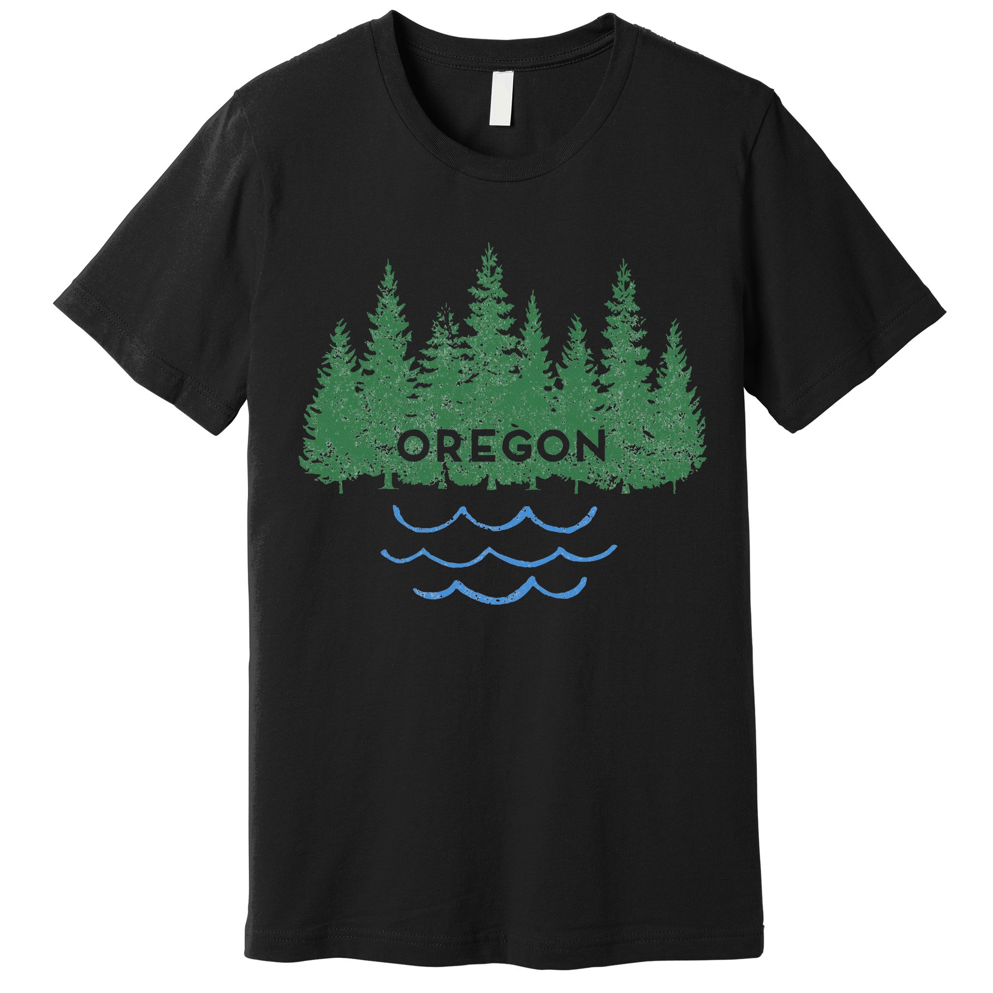 Oregon Trees Silhouette Nature Outdoorsy Premium T-Shirt