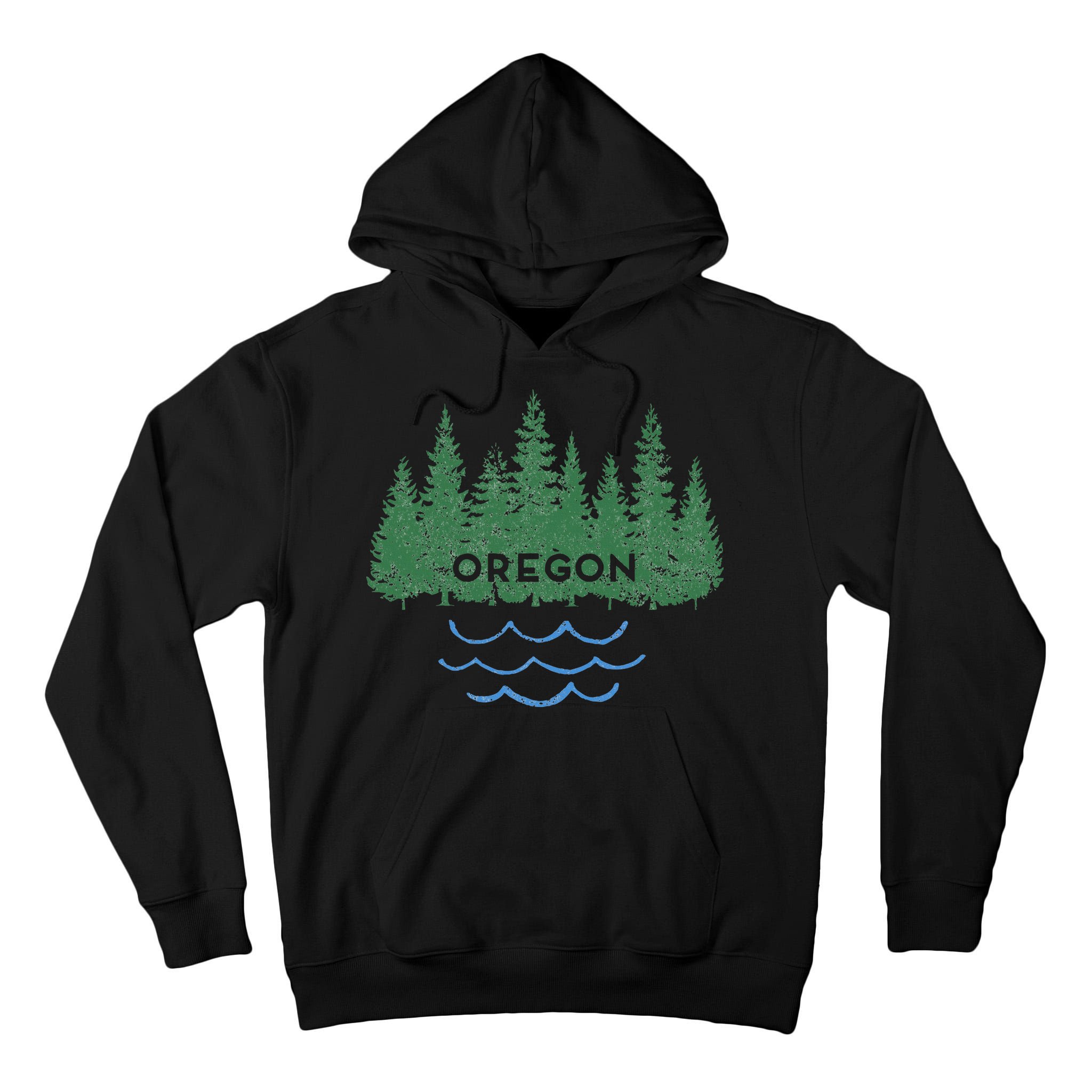 Oregon Trees Silhouette Nature Outdoorsy Tall Hoodie