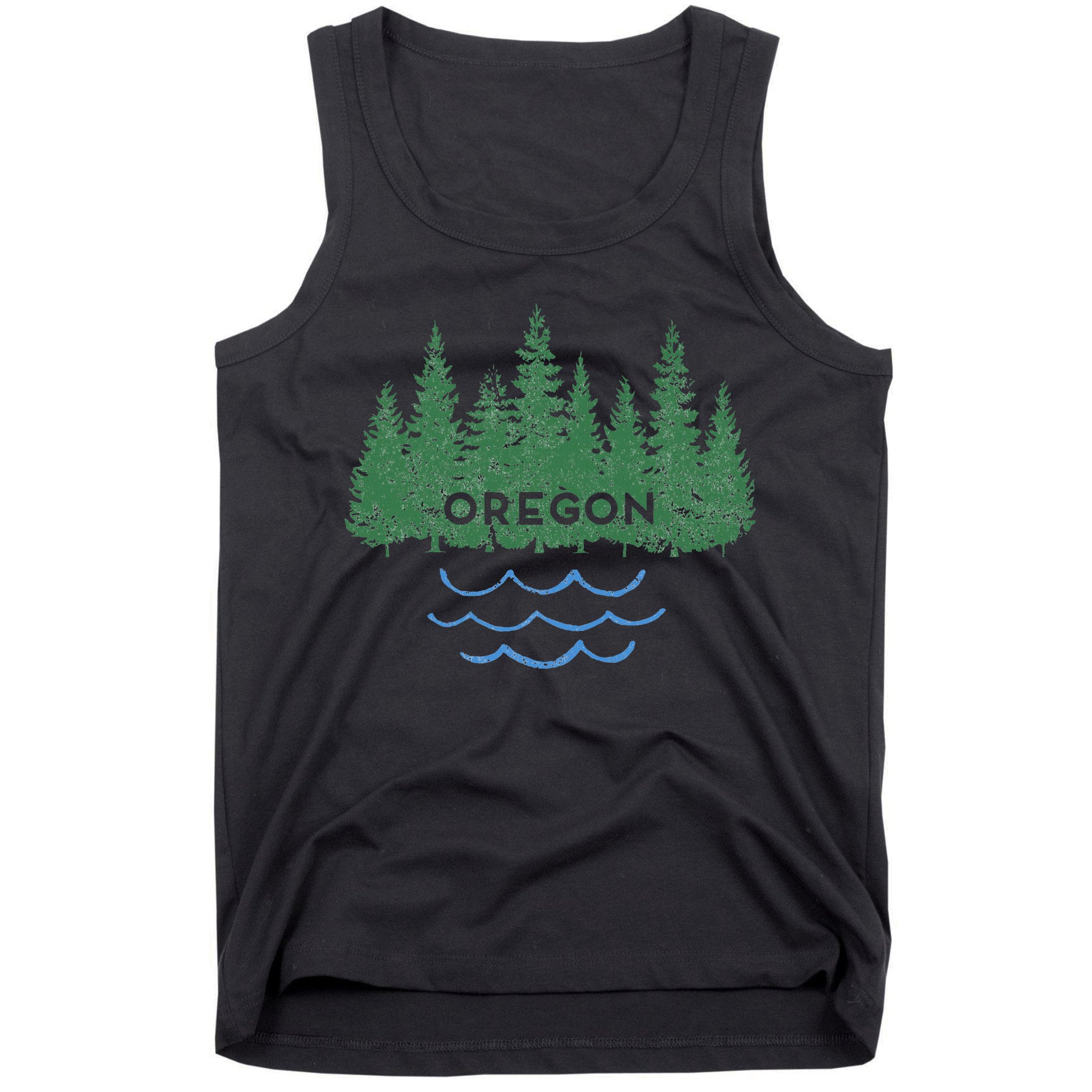 Oregon Trees Silhouette Nature Outdoorsy Tank Top