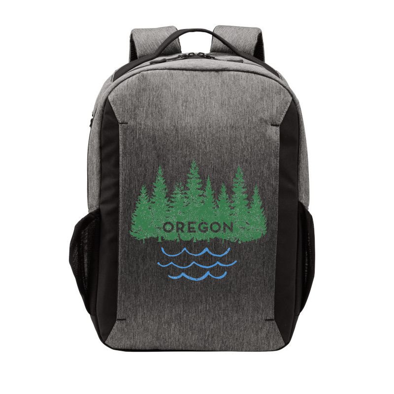 Oregon Trees Silhouette Nature Outdoorsy Vector Backpack