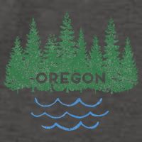 Oregon Trees Silhouette Nature Outdoorsy Vector Backpack