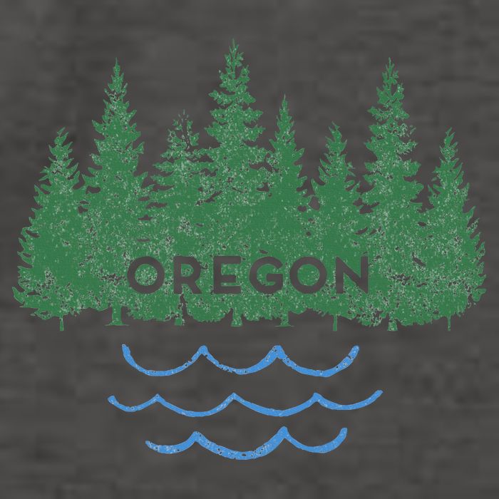 Oregon Trees Silhouette Nature Outdoorsy Vector Backpack