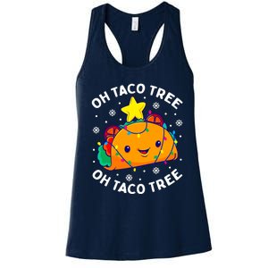 Oh Taco Tree Christmas Cute Xmas Mexican Food Lover Gift Women's Racerback Tank