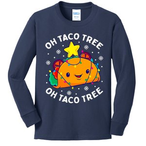 Oh Taco Tree Christmas Cute Xmas Mexican Food Lover Gift Kids Long Sleeve Shirt