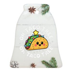 Oh Taco Tree Cute Christmas Taco With Holiday Lights Ceramic Bell Ornament