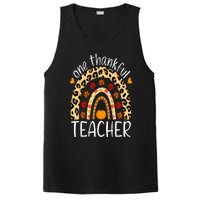 One Thankful Teacher Thanksgiving Rainbow Leopard Fall PosiCharge Competitor Tank