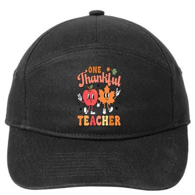 One Thankful Teacher Fall Leaves Thanksgiving 7-Panel Snapback Hat