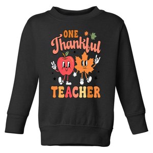 One Thankful Teacher Fall Leaves Thanksgiving Toddler Sweatshirt