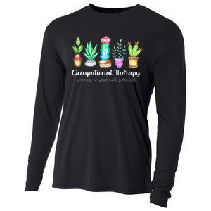 Occupational Therapy Therapist Ot Month Cactus Plant Funny Cooling Performance Long Sleeve Crew