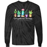 Occupational Therapy Therapist Ot Month Cactus Plant Funny Tie-Dye Long Sleeve Shirt