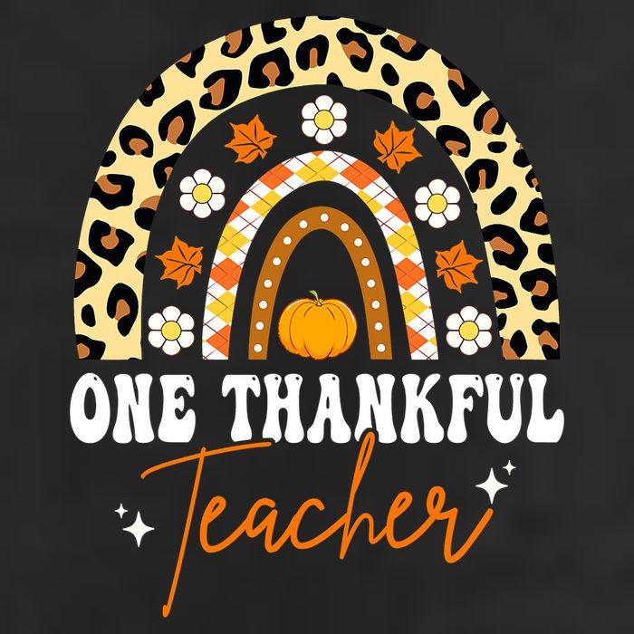 One Thankful Teacher Thanksgiving Rainbow Leopard Fall 11oz C Handle Ceramic Mug