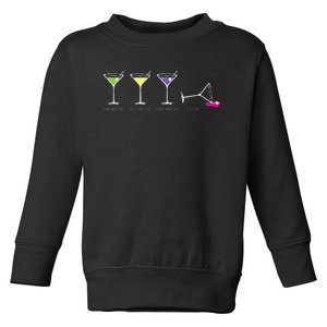 One Two Three Martini Floor For Martini Lovers Cocktail Fans Toddler Sweatshirt