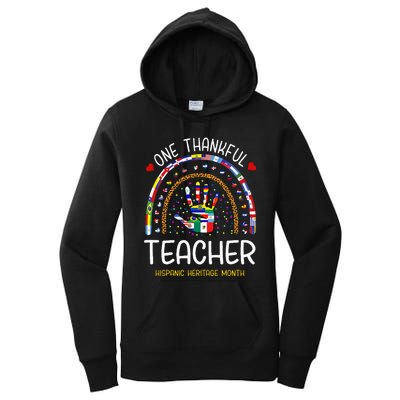 One Thankful Teacher Hispanic Heritage month Countries Flags Women's Pullover Hoodie