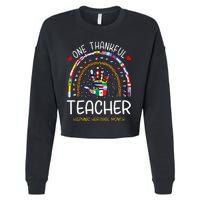 One Thankful Teacher Hispanic Heritage month Countries Flags Cropped Pullover Crew