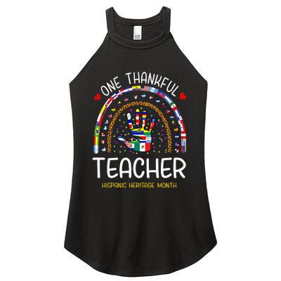 One Thankful Teacher Hispanic Heritage month Countries Flags Women’s Perfect Tri Rocker Tank