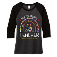 One Thankful Teacher Hispanic Heritage month Countries Flags Women's Tri-Blend 3/4-Sleeve Raglan Shirt