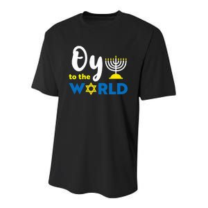 Oy To The World Funny Happy Hanukkah Youth Performance Sprint T-Shirt