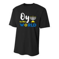 Oy To The World Funny Happy Hanukkah Youth Performance Sprint T-Shirt