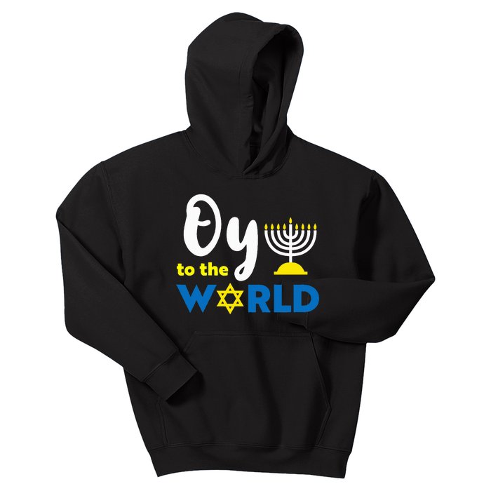 Oy To The World Funny Happy Hanukkah Kids Hoodie