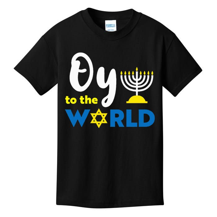 Oy To The World Funny Happy Hanukkah Kids T-Shirt