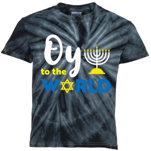 Oy To The World Funny Happy Hanukkah Kids Tie-Dye T-Shirt