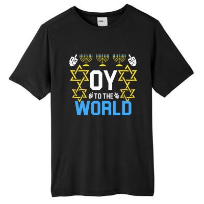 Oy to the World Hanukkah Funny Jewish  Tall Fusion ChromaSoft Performance T-Shirt