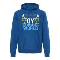 Oy to the World Hanukkah Funny Jewish  Premium Hoodie