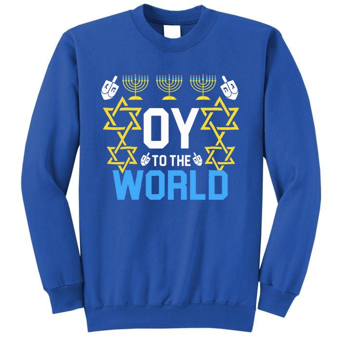 Oy to the World Hanukkah Funny Jewish  Tall Sweatshirt