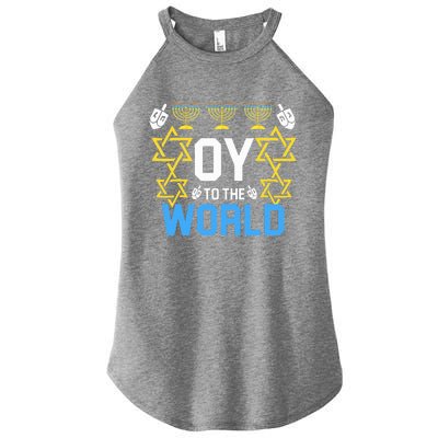 Oy to the World Hanukkah Funny Jewish  Women’s Perfect Tri Rocker Tank