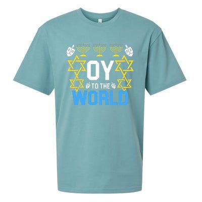 Oy to the World Hanukkah Funny Jewish  Sueded Cloud Jersey T-Shirt