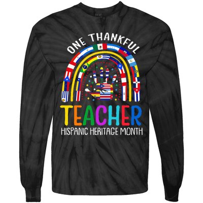 One Thankful Teacher Hispanic Heritage Month Latino Countrie Tie-Dye Long Sleeve Shirt