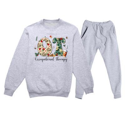 Occupational Therapy Therapist Christmas OT OTA Premium Crewneck Sweatsuit Set