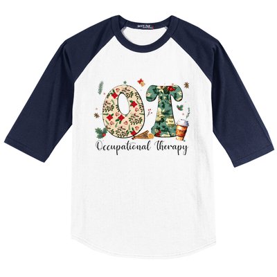 Occupational Therapy Therapist Christmas OT OTA Baseball Sleeve Shirt