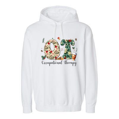 Occupational Therapy Therapist Christmas OT OTA Garment-Dyed Fleece Hoodie