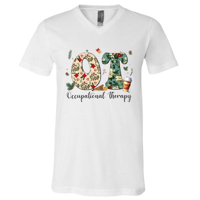 Occupational Therapy Therapist Christmas OT OTA V-Neck T-Shirt