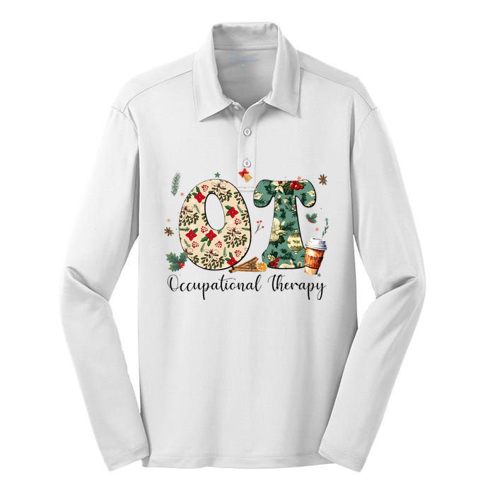 Occupational Therapy Therapist Christmas OT OTA Silk Touch Performance Long Sleeve Polo