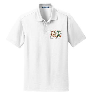 Occupational Therapy Therapist Christmas OT OTA Dry Zone Grid Polo