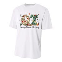 Occupational Therapy Therapist Christmas OT OTA Performance Sprint T-Shirt