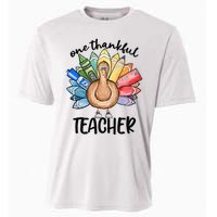 One Thankful Teacher Thanksgiving Turkey Cooling Performance Crew T-Shirt