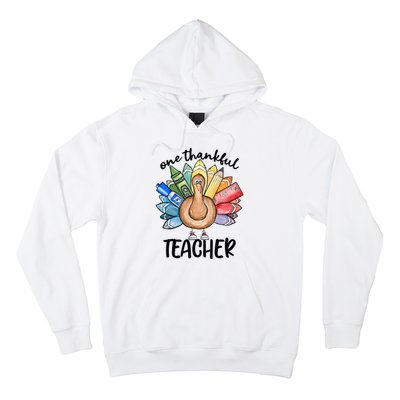 One Thankful Teacher Thanksgiving Turkey Hoodie