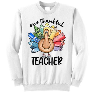 One Thankful Teacher Thanksgiving Turkey Sweatshirt